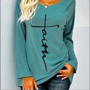 NWOT! Oversized Faith long sleeve shirt